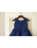 Navy Blue Cotton Cupcake Flower Girl Dress